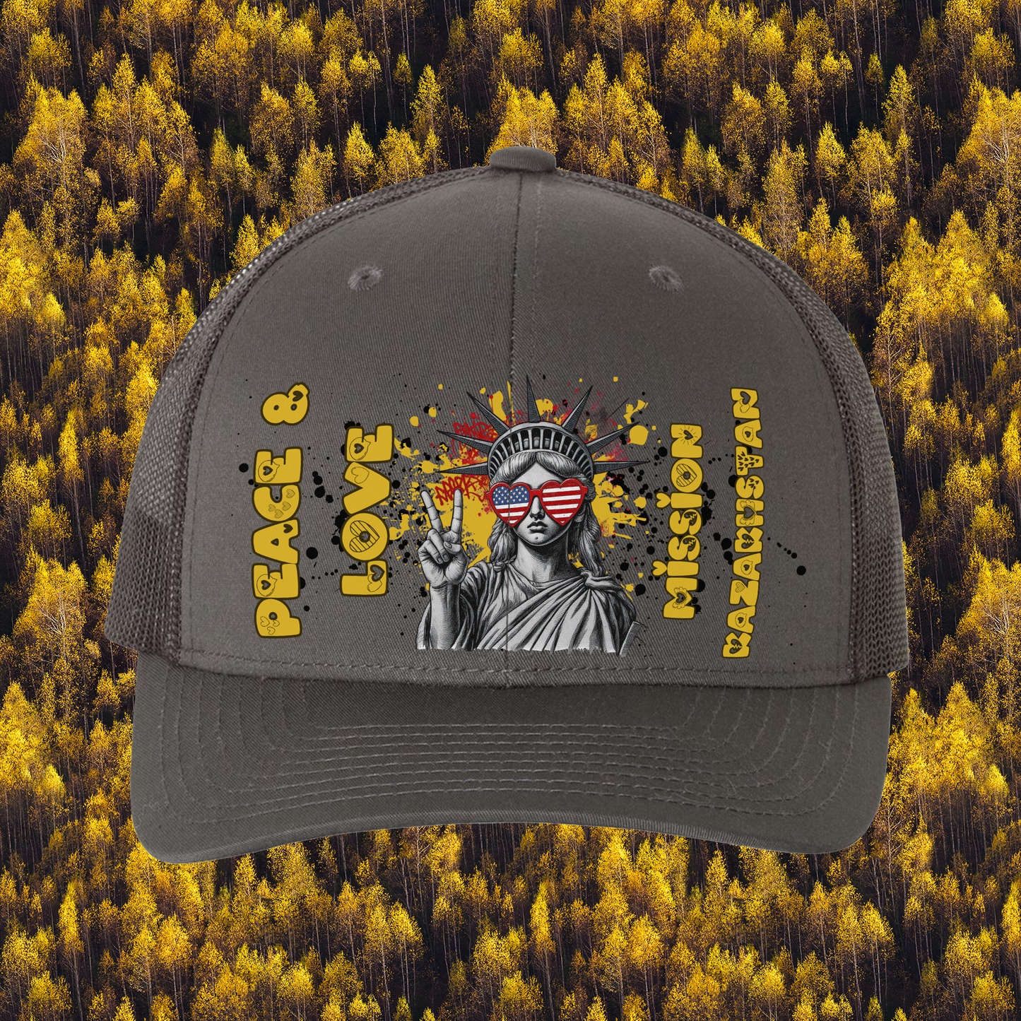 Liberty Retro Trucker Hat | Peace & Love: Kazahkstan
