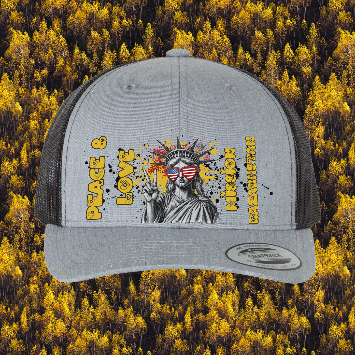 Liberty Retro Trucker Hat | Peace & Love: Kazahkstan
