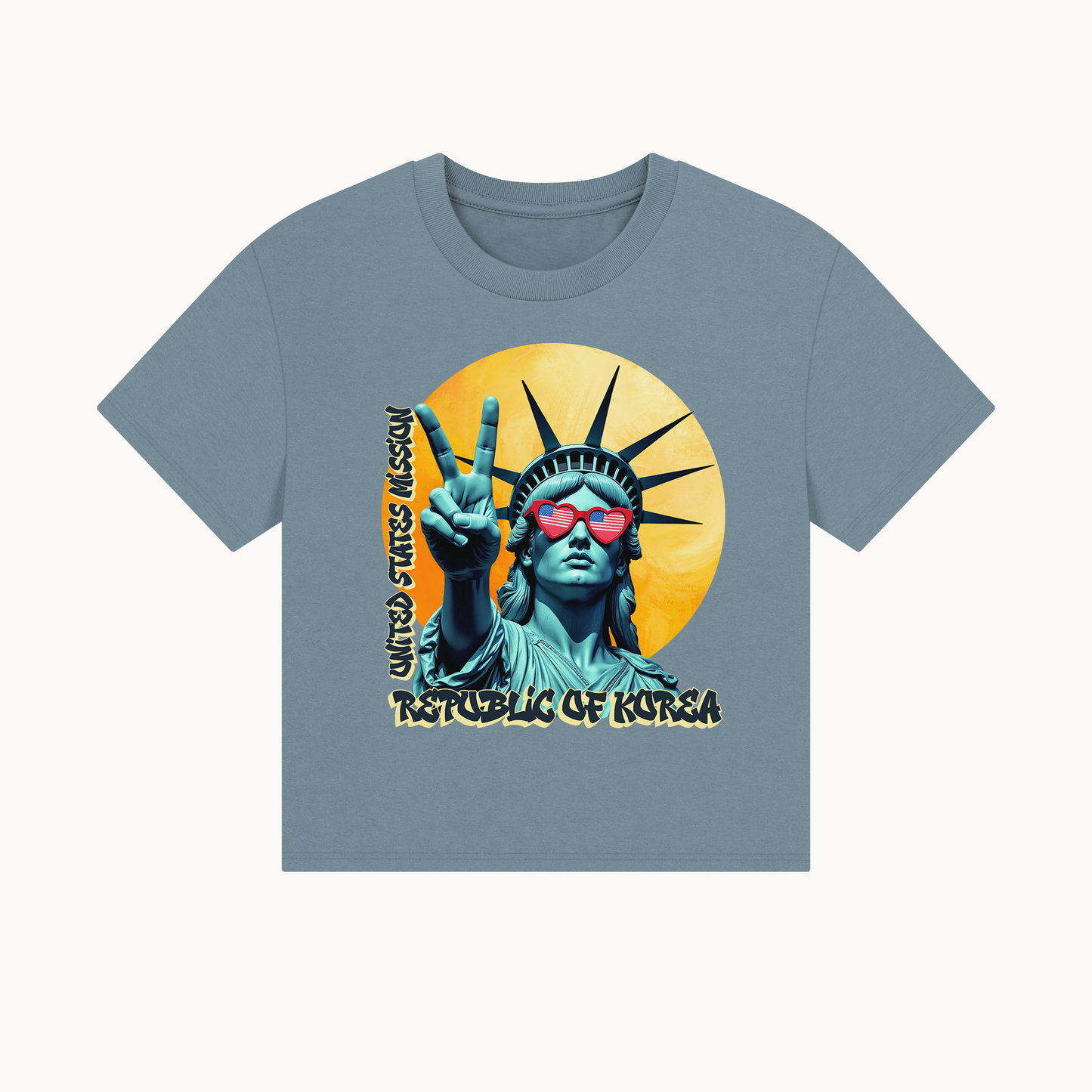 Vintage Boxy T-shirt | Women's Organic Tee, Liberty Loves Peace: Republic of Korea