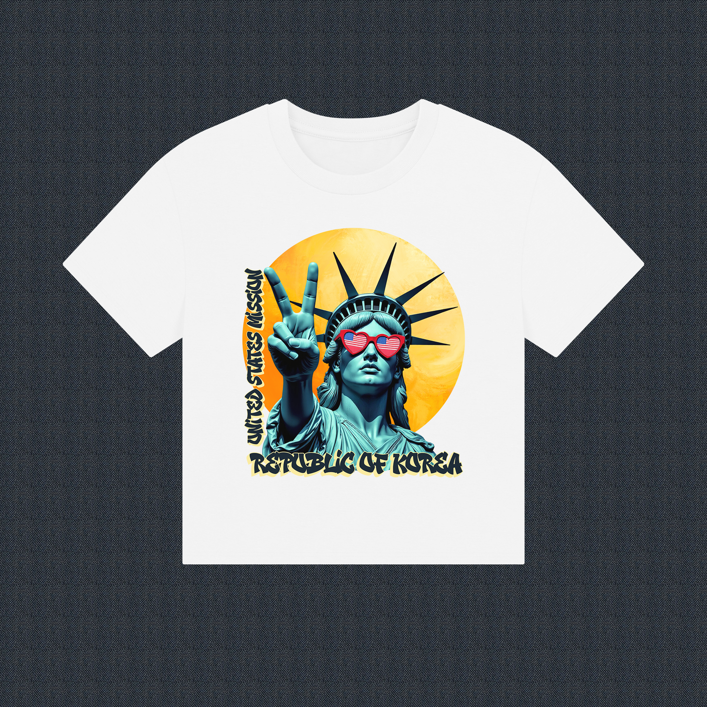 Vintage Boxy T-shirt | Women's Organic Tee, Liberty Loves Peace: Republic of Korea