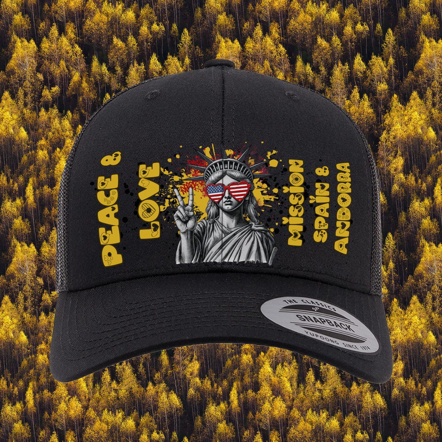 Liberty Retro Trucker Hat | Peace & Love: Spain and Andorra