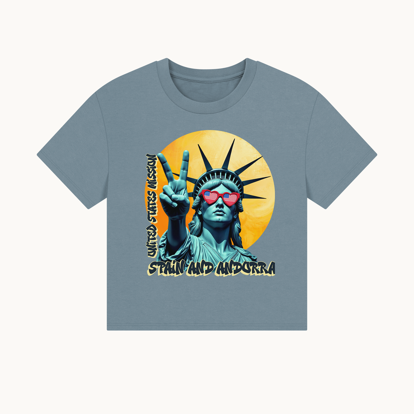 Vintage Boxy T-shirt | Women's Organic Tee, Liberty Loves Peace: Spain and Andorra