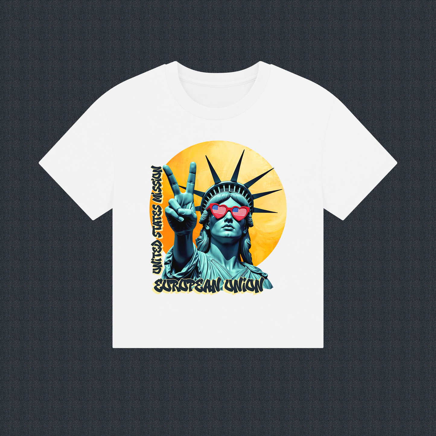 Vintage Boxy T-shirt | Women's Organic Tee, Liberty Loves Peace: European Union