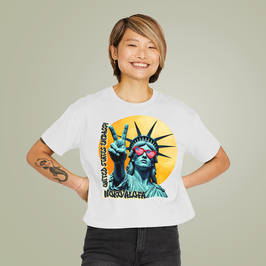 Vintage Boxy T-shirt | Women's Organic Tee, Liberty Loves Peace: Nuku'alofa