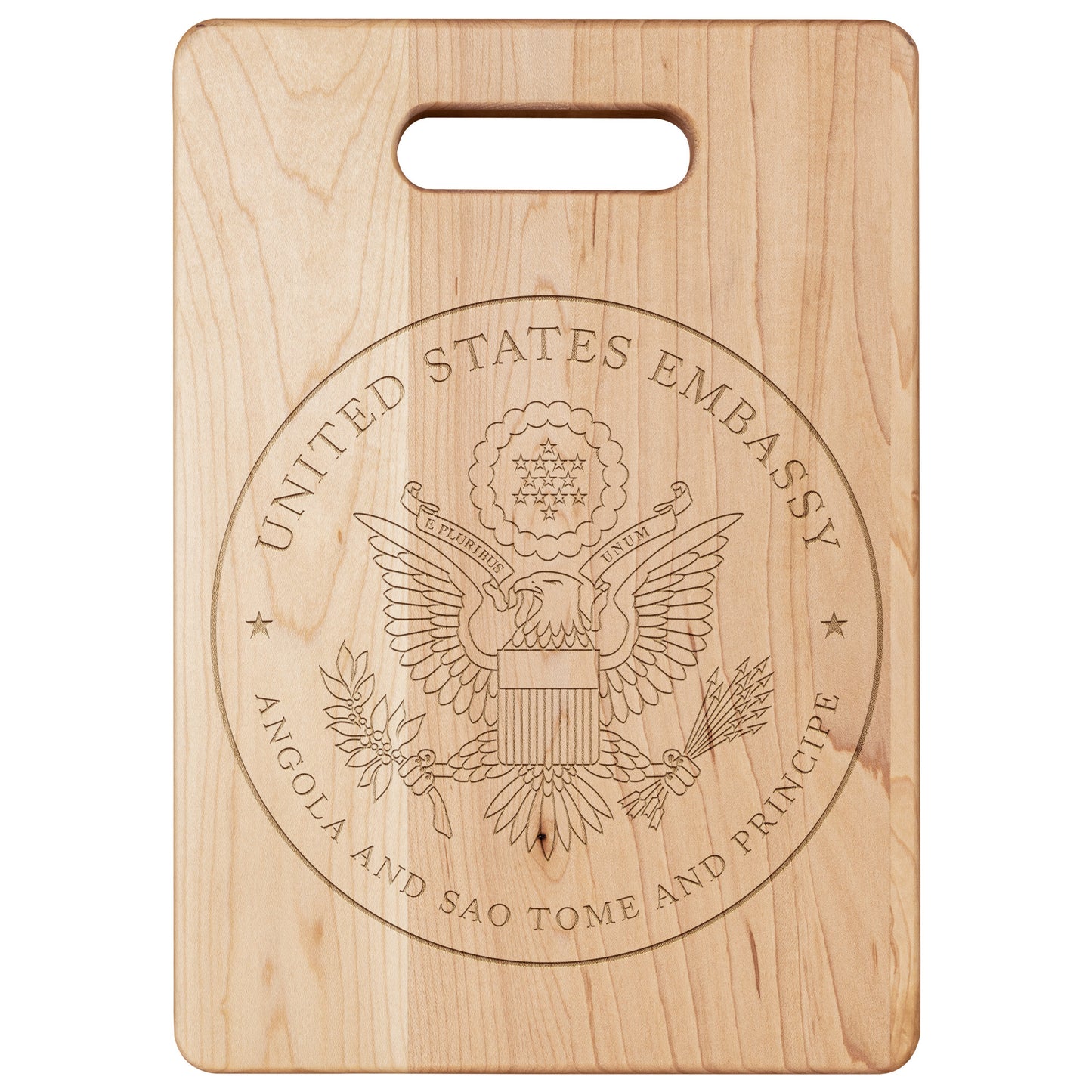 Maple Cutting Board: Angola and Sao Tome and Principe