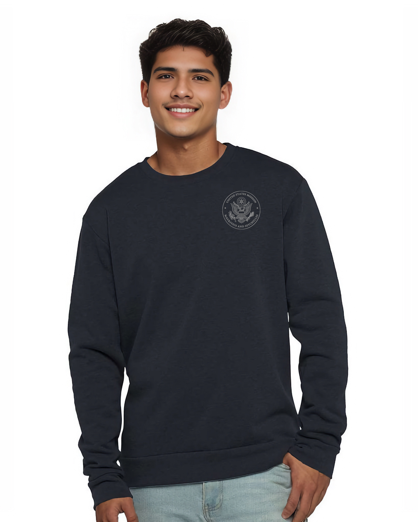 Embroidered Sweatshirt, Gray Seal: Mauritius and Seychelles