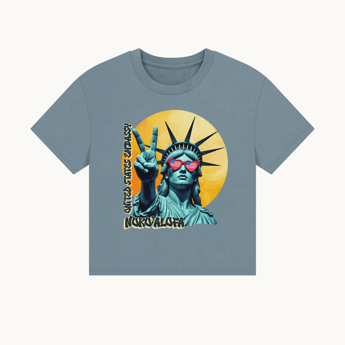 Vintage Boxy T-shirt | Women's Organic Tee, Liberty Loves Peace: Nuku'alofa