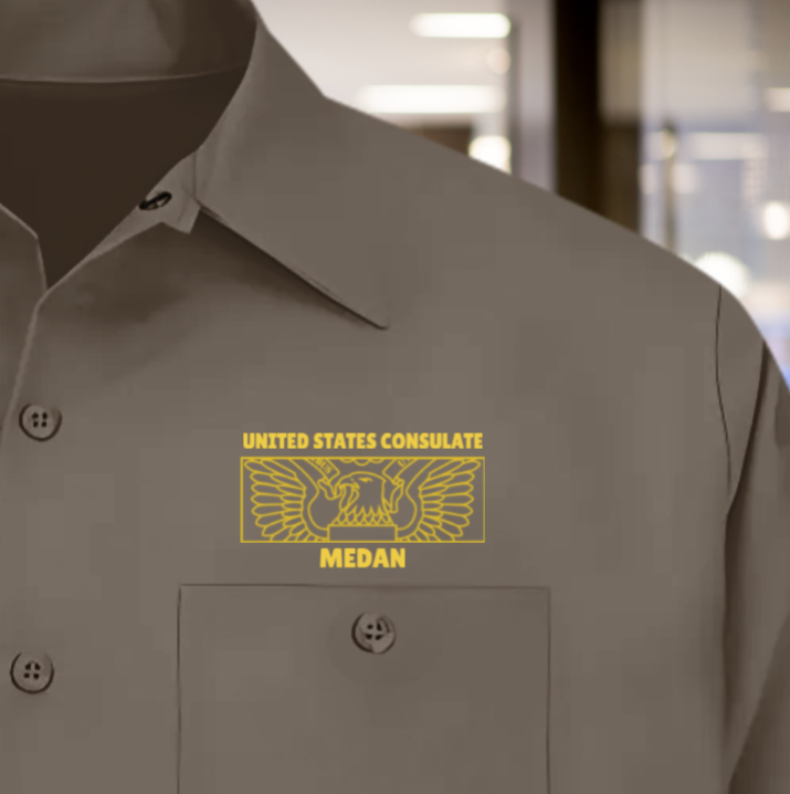 Men's Long Sleeve Uniform Shirt, Rectangle Seal: Global