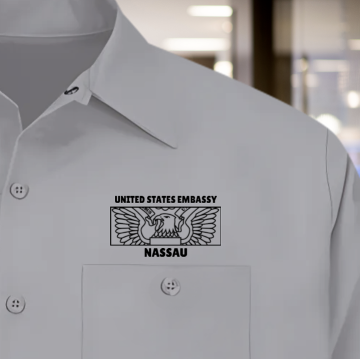 Men's Long Sleeve Uniform Shirt, Rectangle Seal: Global