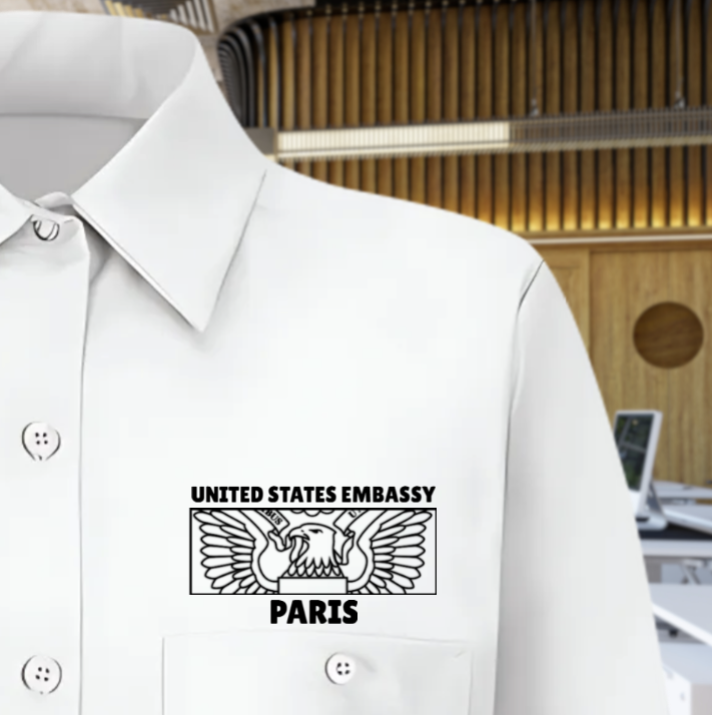 Women's Long Sleeve Uniform Shirt, Rectangle Seal: Global