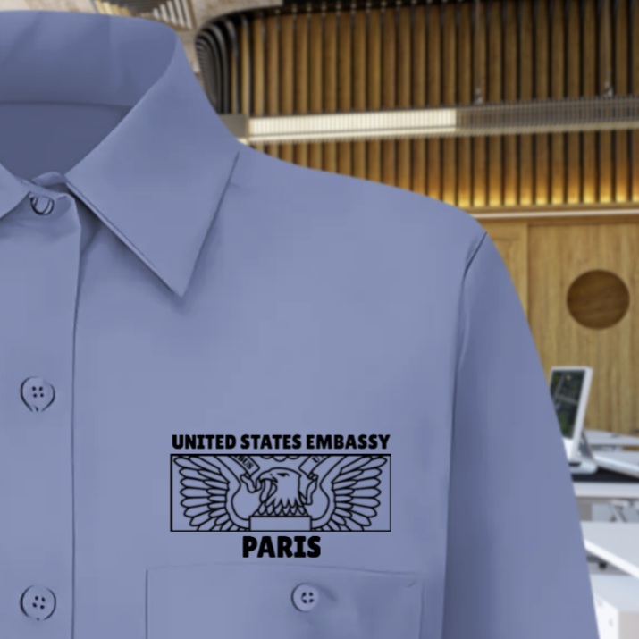 Women's Long Sleeve Uniform Shirt, Rectangle Seal: Global