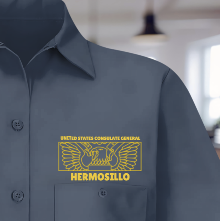 Women's Short Sleeve Uniform Shirt, Rectangle Seal: Global