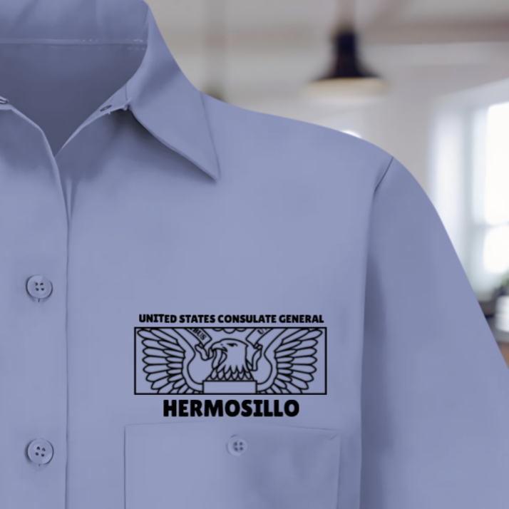 Women's Short Sleeve Uniform Shirt, Rectangle Seal: Global