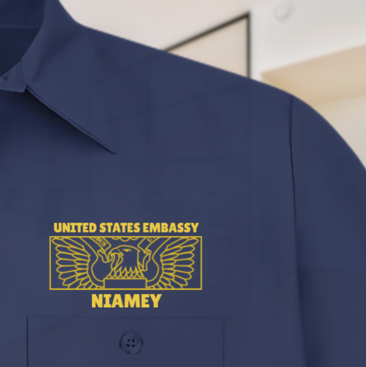 Men's Short Sleeve Uniform Shirt, Rectangle Seal: Global