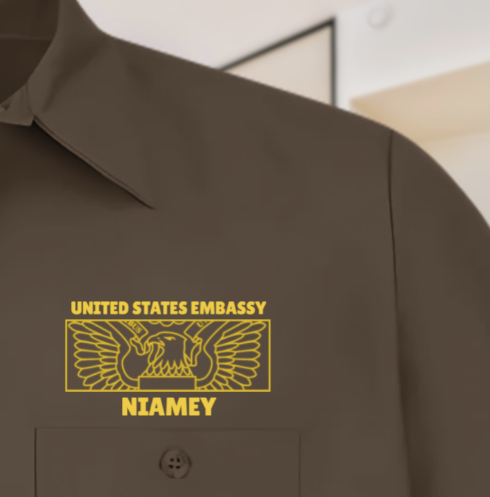 Men's Short Sleeve Uniform Shirt, Rectangle Seal: Global