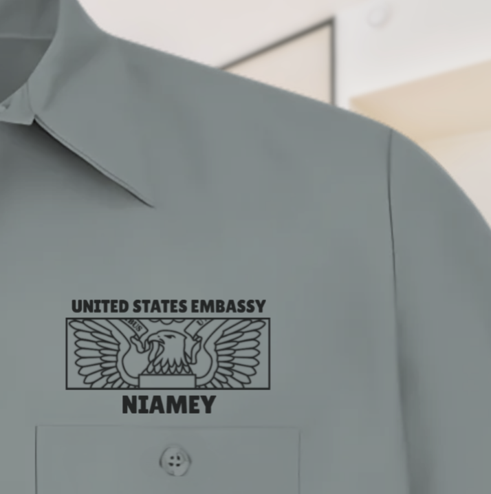 Men's Short Sleeve Uniform Shirt, Rectangle Seal: Global