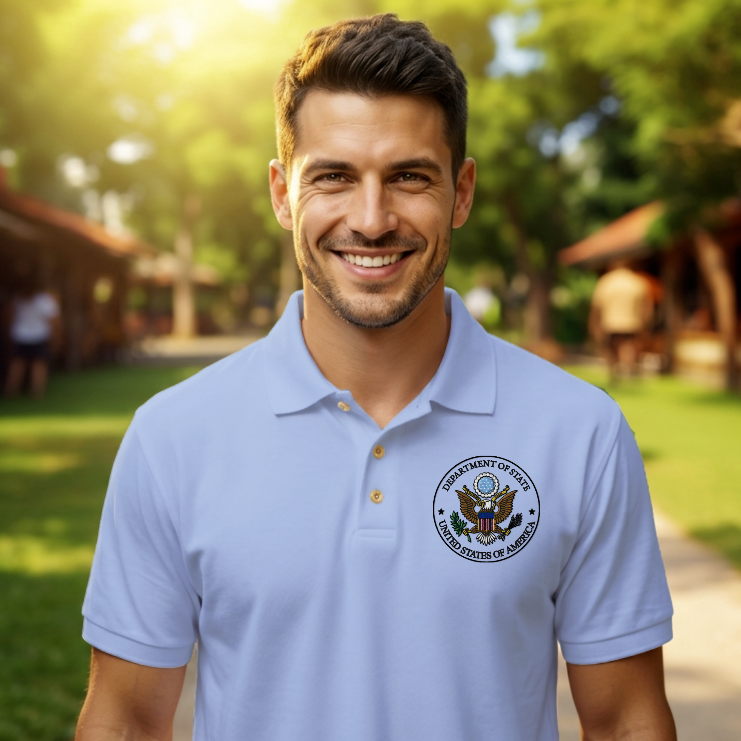 Based Polo With Color Embroidery