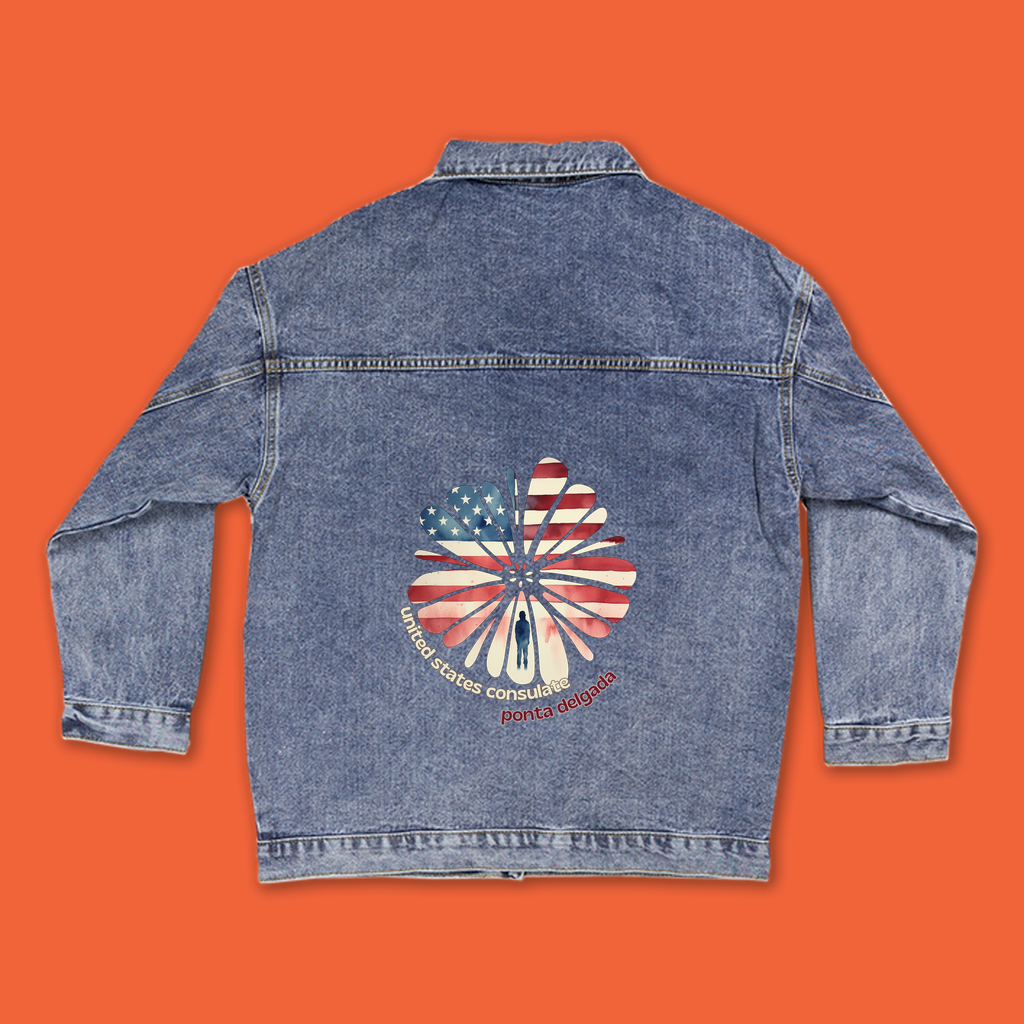 Retro Denim Flower & Power Jacket: Ponta Delgada