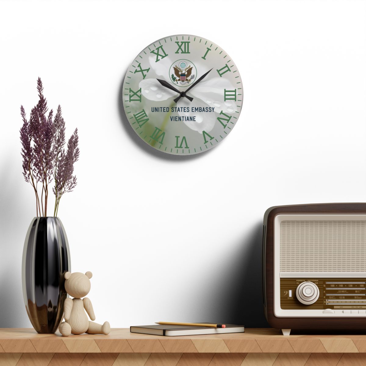 Modern, Personalized Acrylic Clock: Global