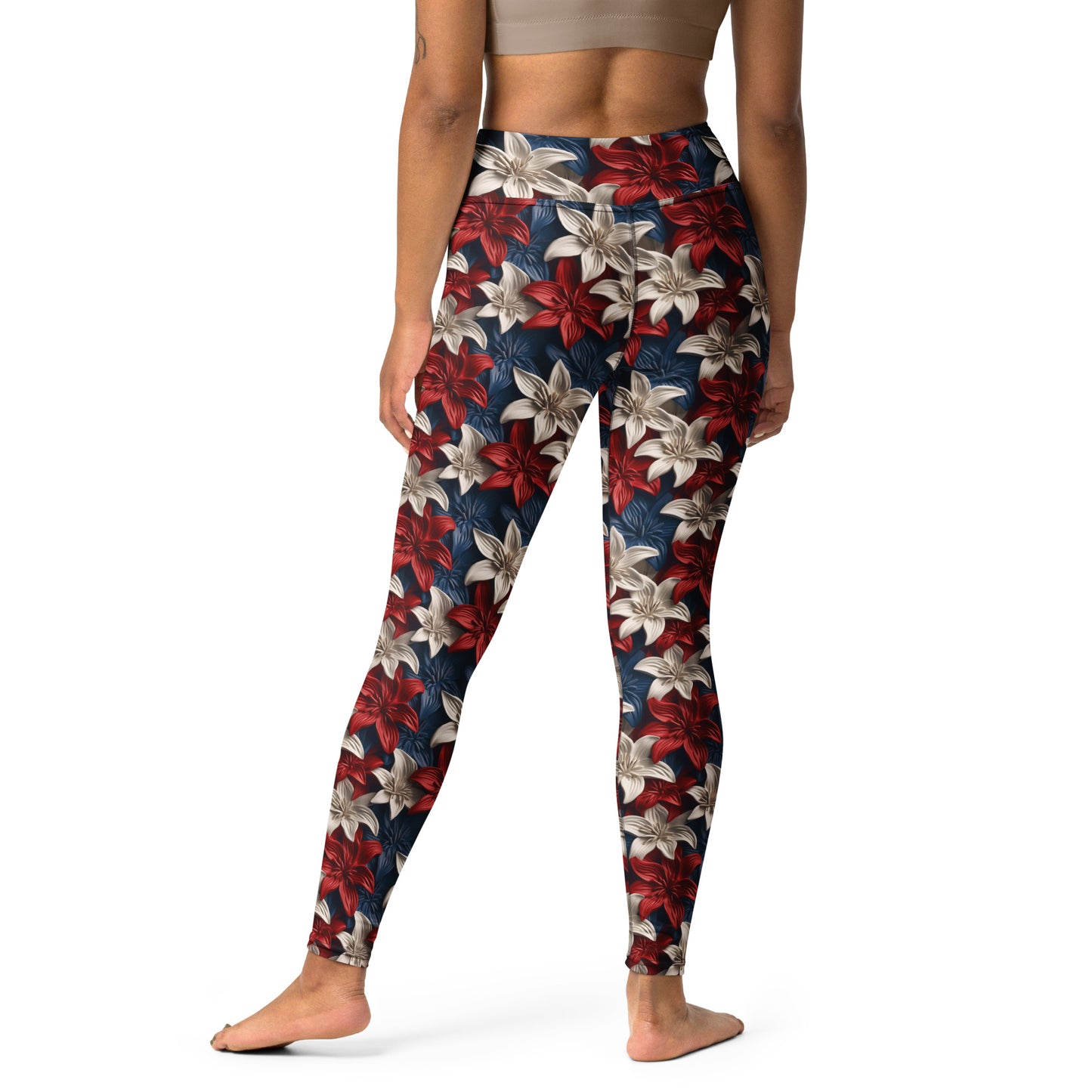 Spectacular 3D Patriotic Lily Leggings: Nuku'Alofa