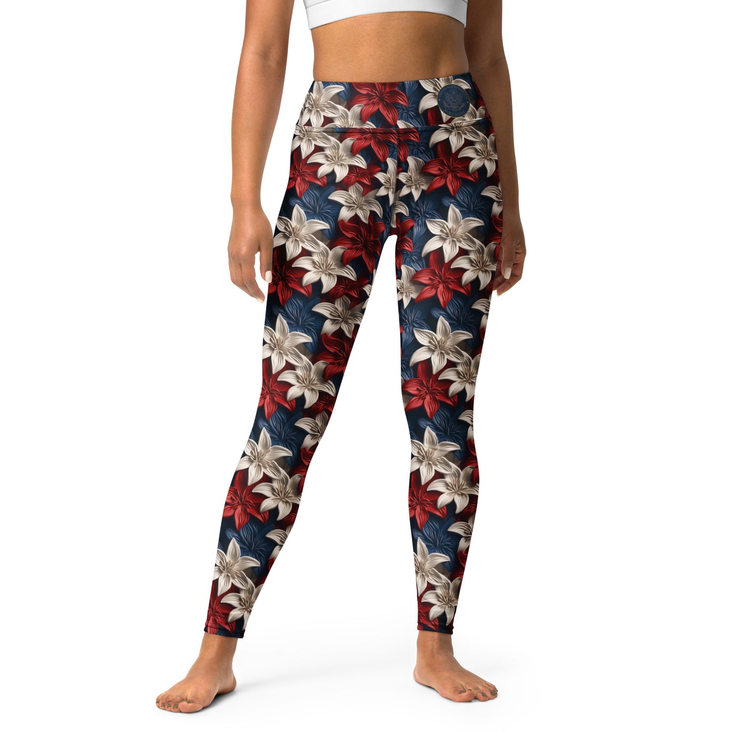 Spectacular 3D Patriotic Lily Leggings: Nuku'Alofa