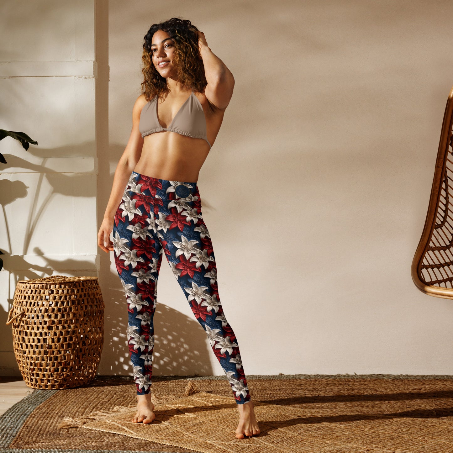Spectacular 3D Patriotic Lily Leggings: Porto Alegre