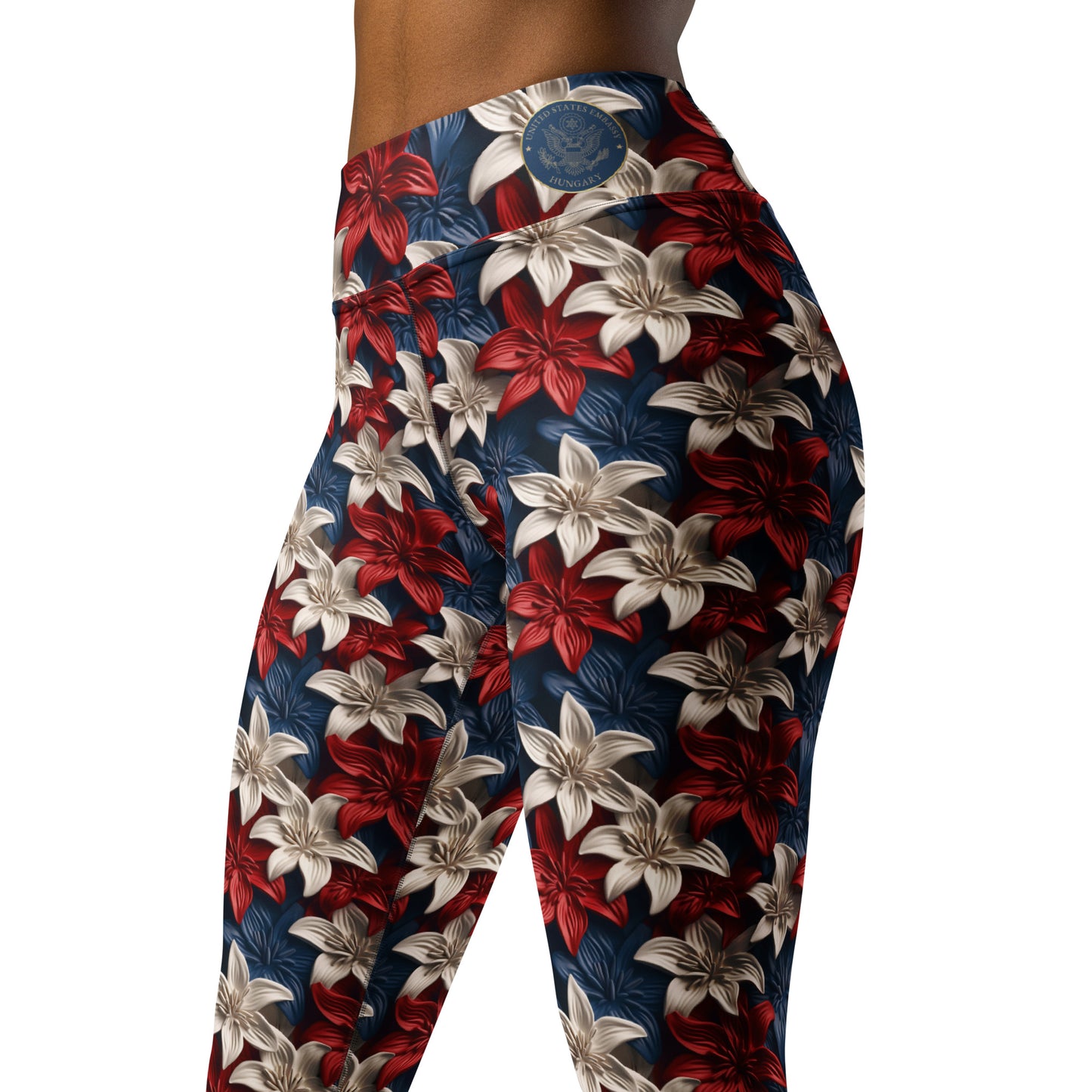 Spectacular 3D Patriotic Lily Leggings: Hungary