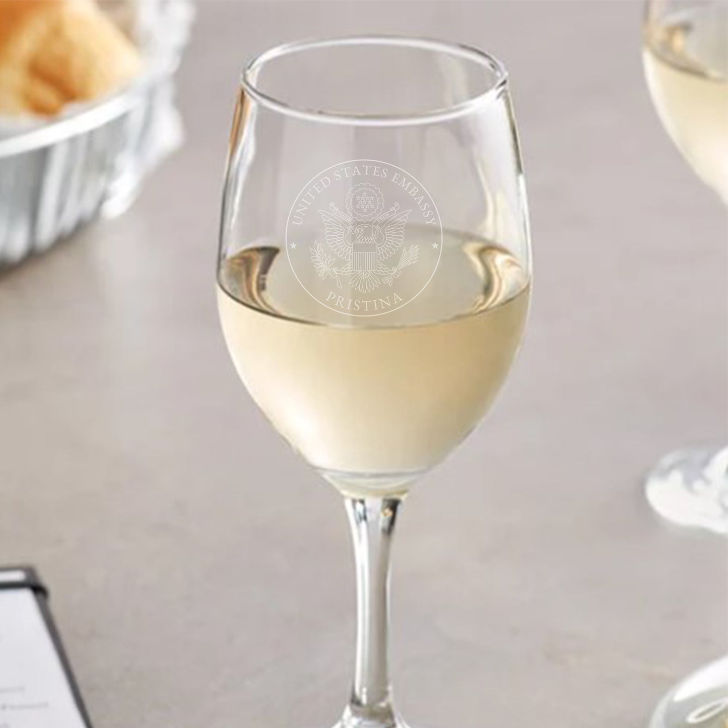 Engraved Acopa Wine Glasses (Two): Pristina