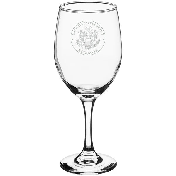 Engraved Acopa Wine Glasses (Two): Reykjavik