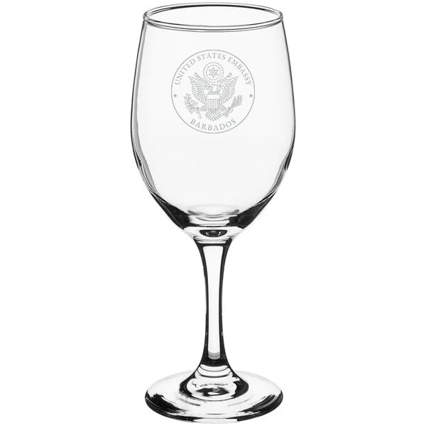 Engraved Acopa Wine Glasses (Two): Barbados