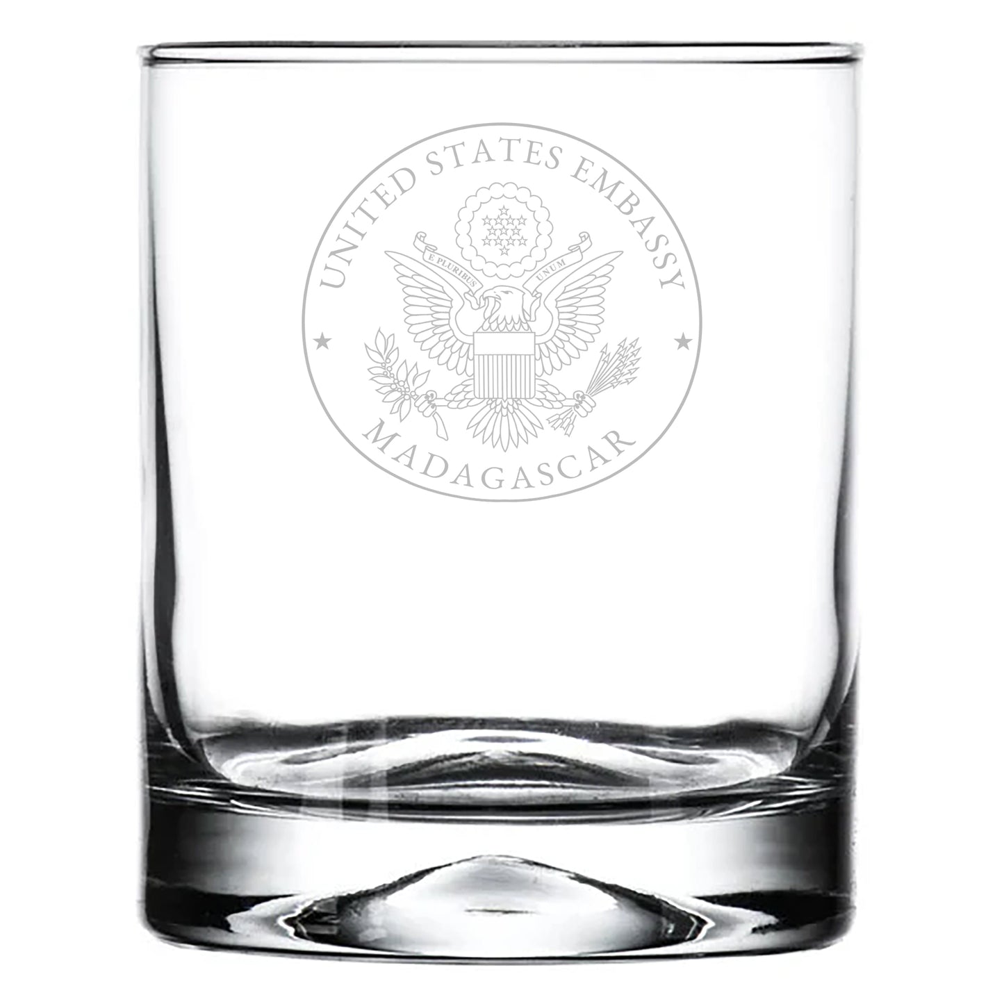 Engraved Libbey Whiskey Glasses (Two): Madagascar