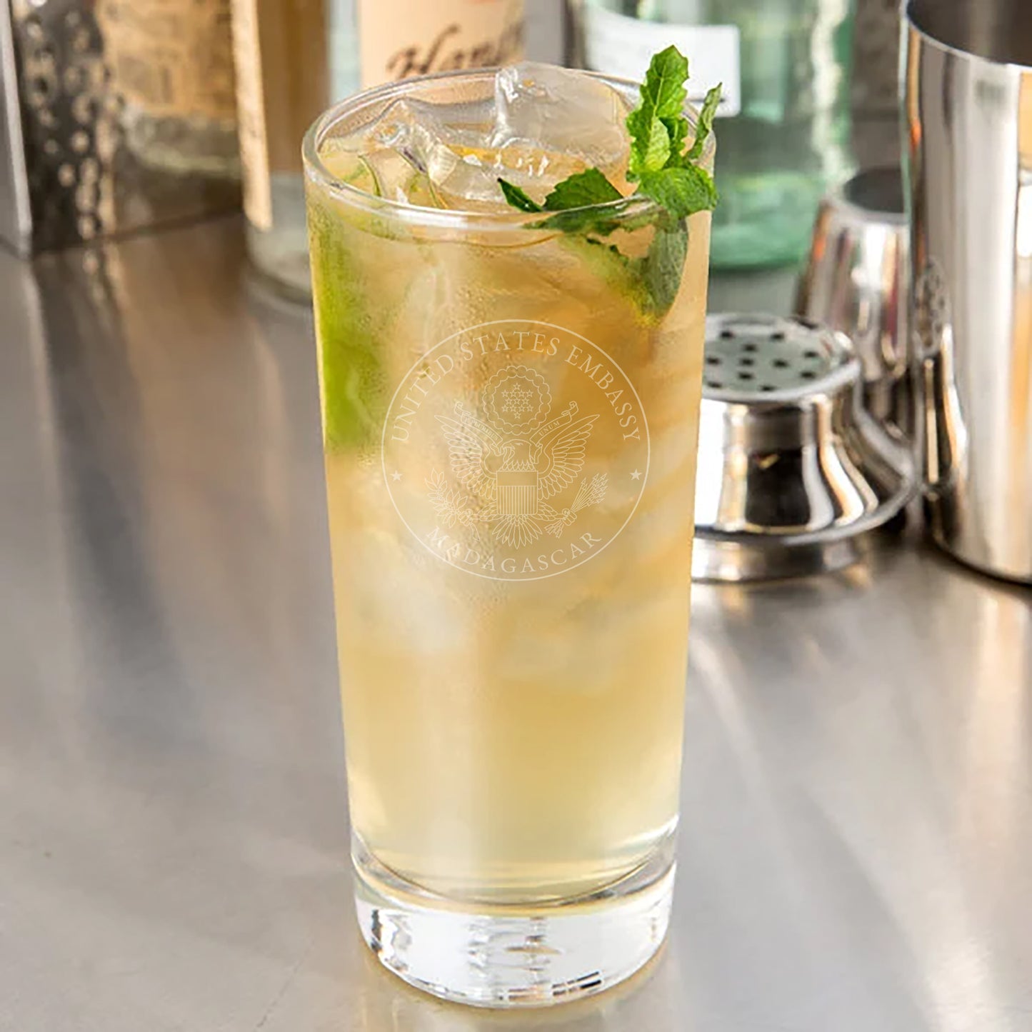 Engraved Libby Highball Glasses (Two): Madagascar