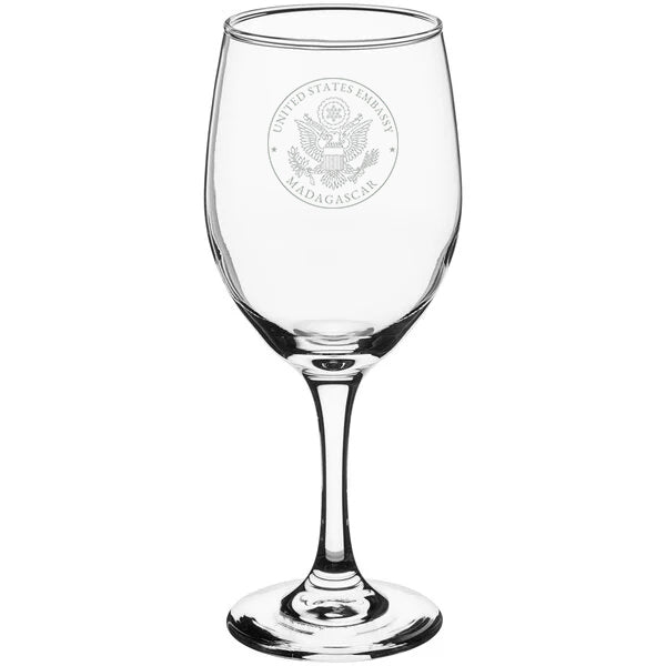 Engraved Acopa Wine Glasses (Two): Madagascar