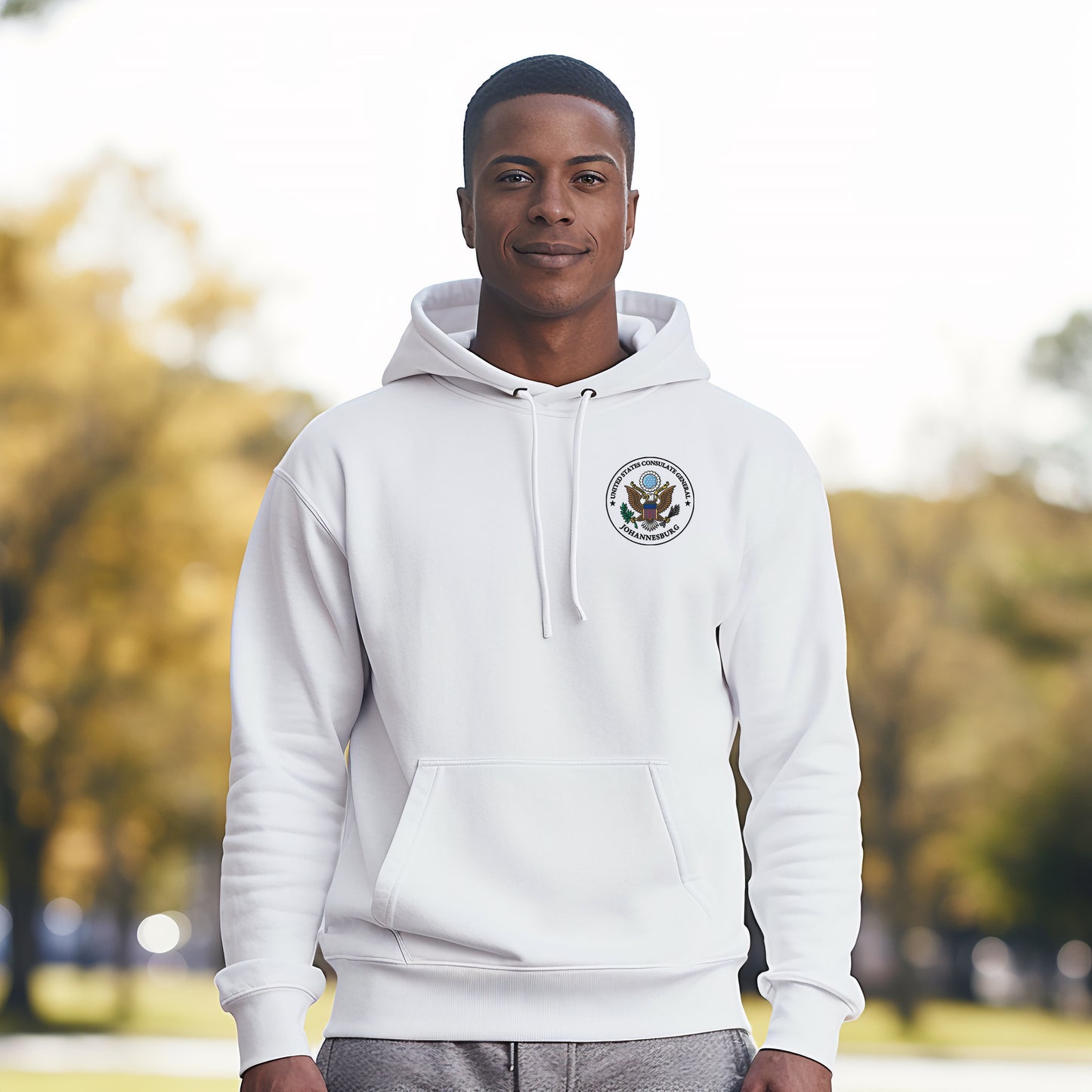 NuBlend® Unisex Embroidered Hoodie, Color Seal: Johannesburg