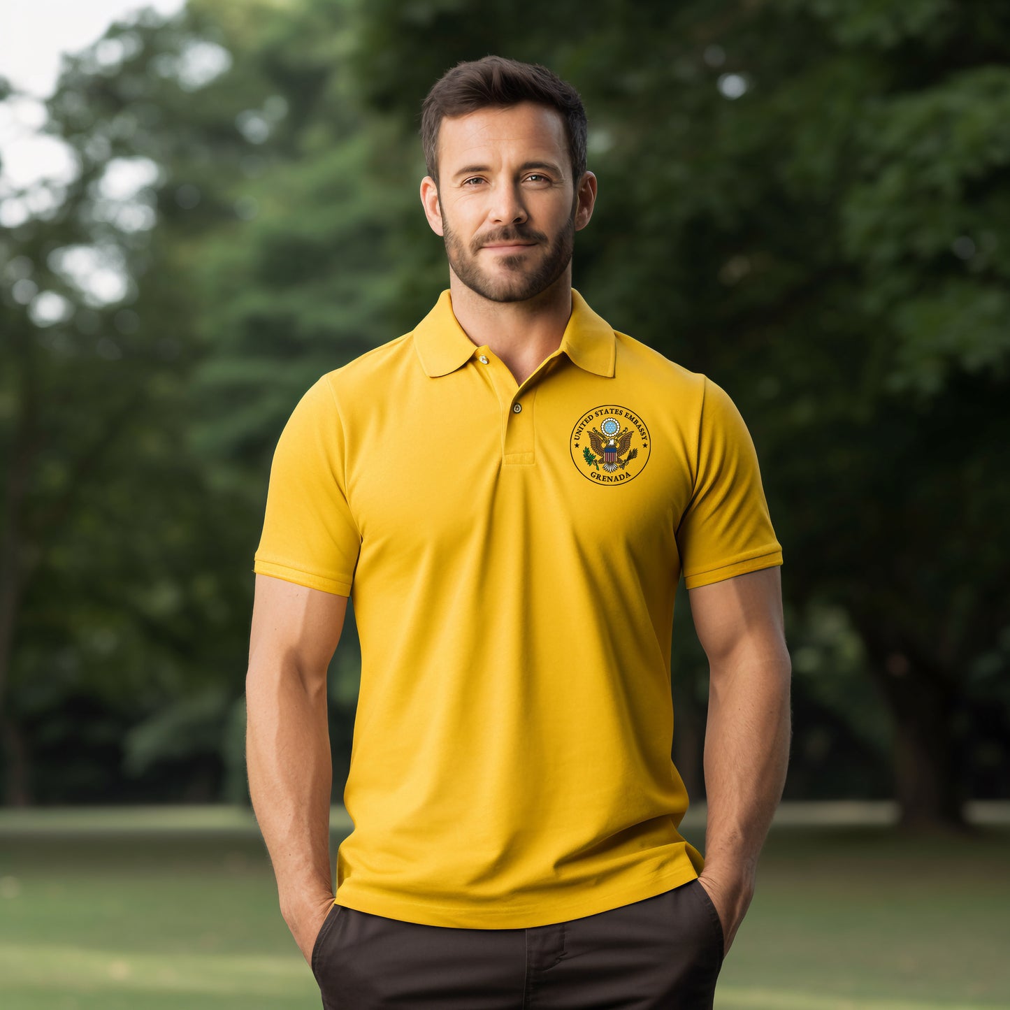 Embroidered Jersey Dryblend Polo, Color Seal: Grenada
