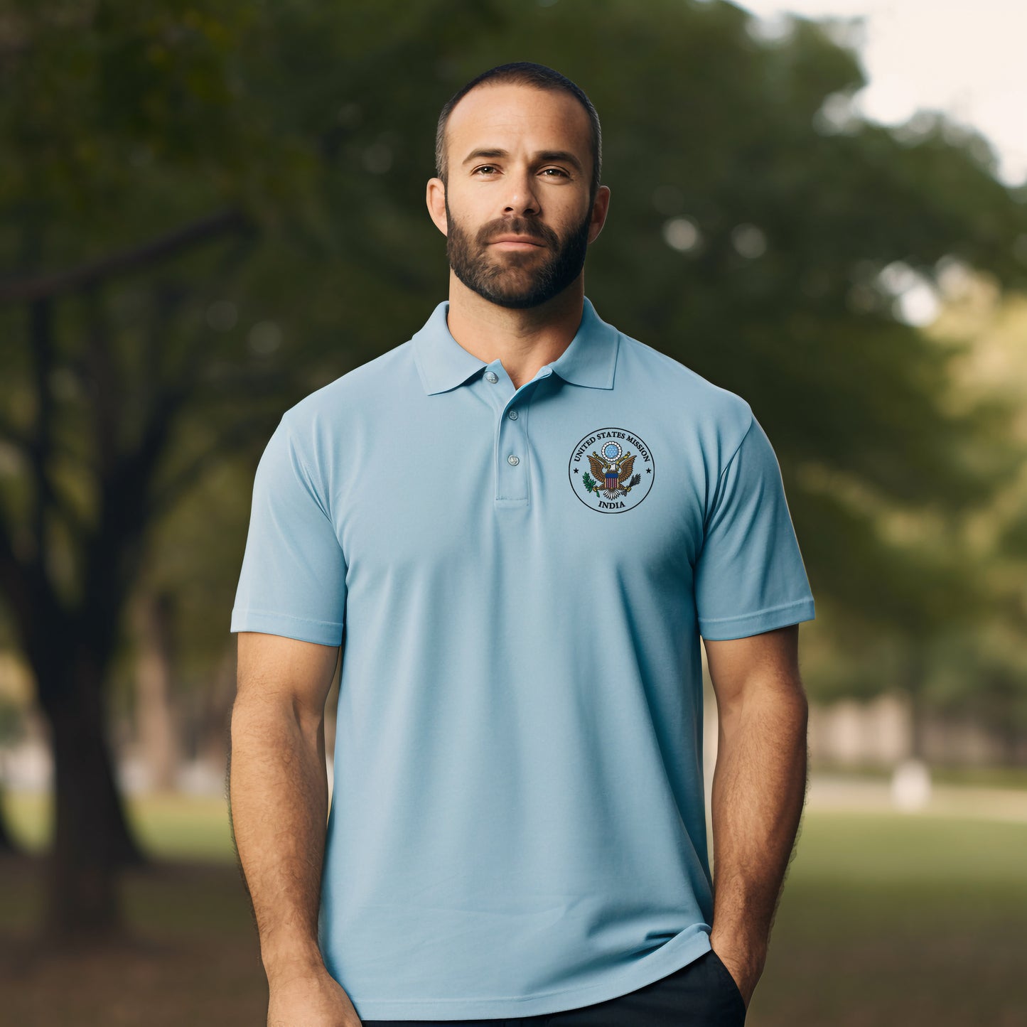 Embroidered Jersey Dryblend Polo, Color Seal: India