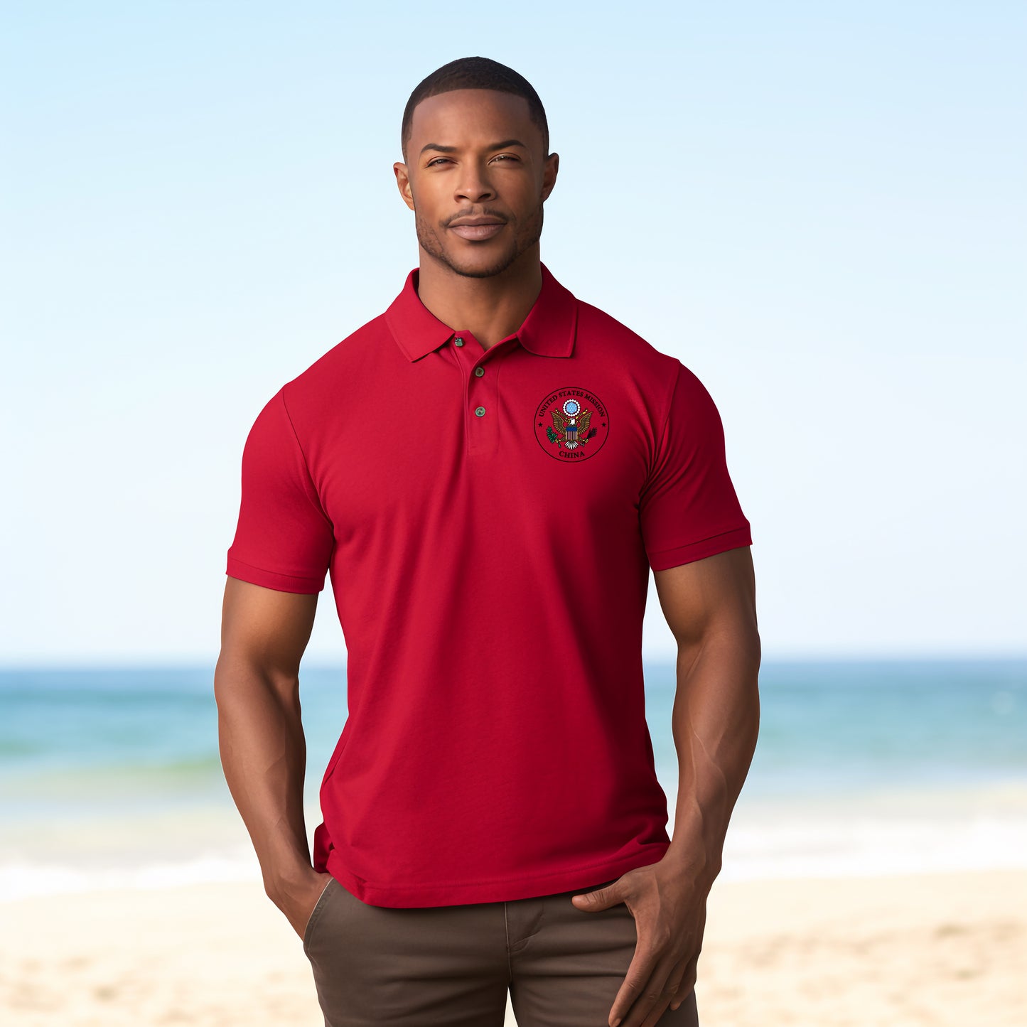 Embroidered Jersey Dryblend Polo, Color Seal: China