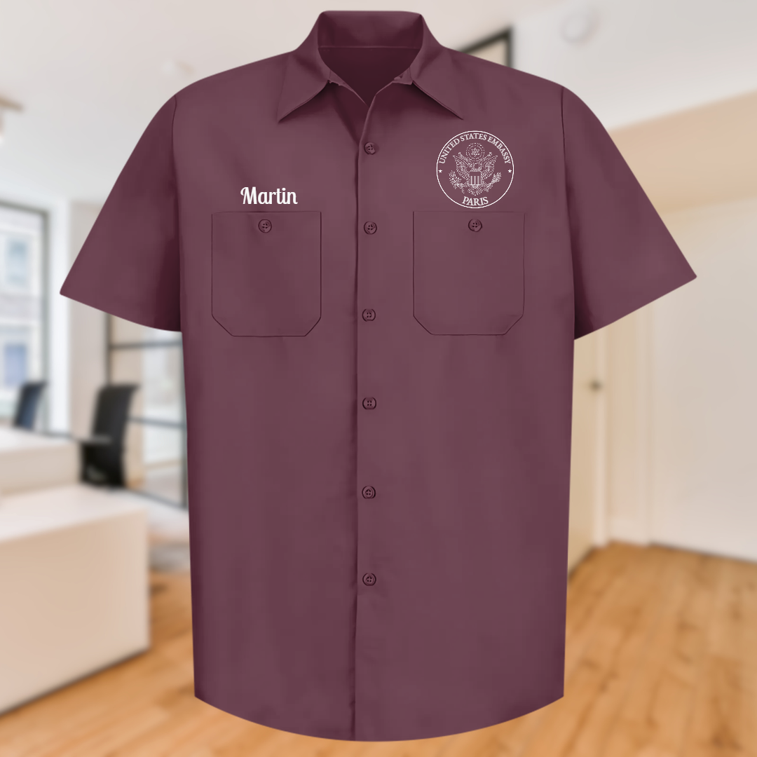 Men's Short Sleeve Uniform Shirt, Classic Post Seal: Global
