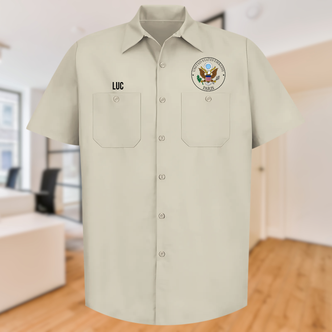 Men's Short Sleeve Uniform Shirt, Classic Post Seal: Global