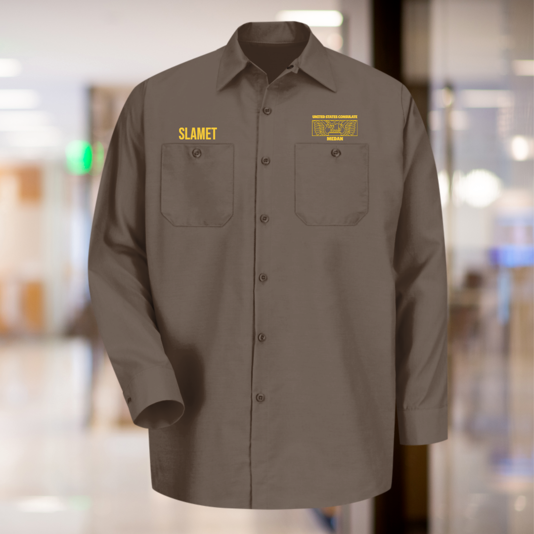 Men's Long Sleeve Uniform Shirt, Rectangle Seal: Global