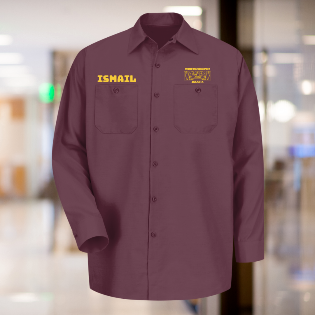 Men's Long Sleeve Uniform Shirt, Rectangle Seal: Global