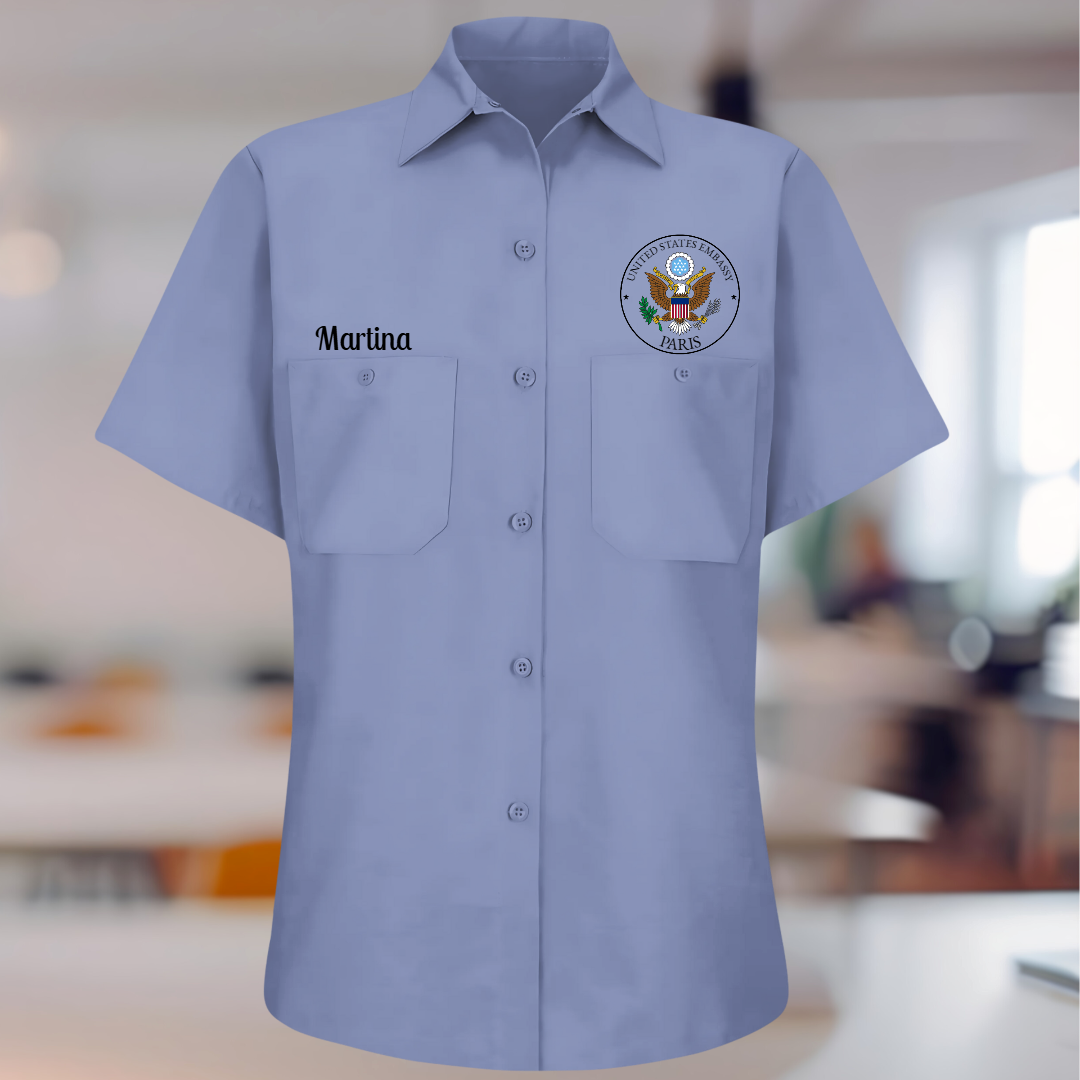 Women's Short Sleeve Uniform Shirt, Classic Post Seal: Global