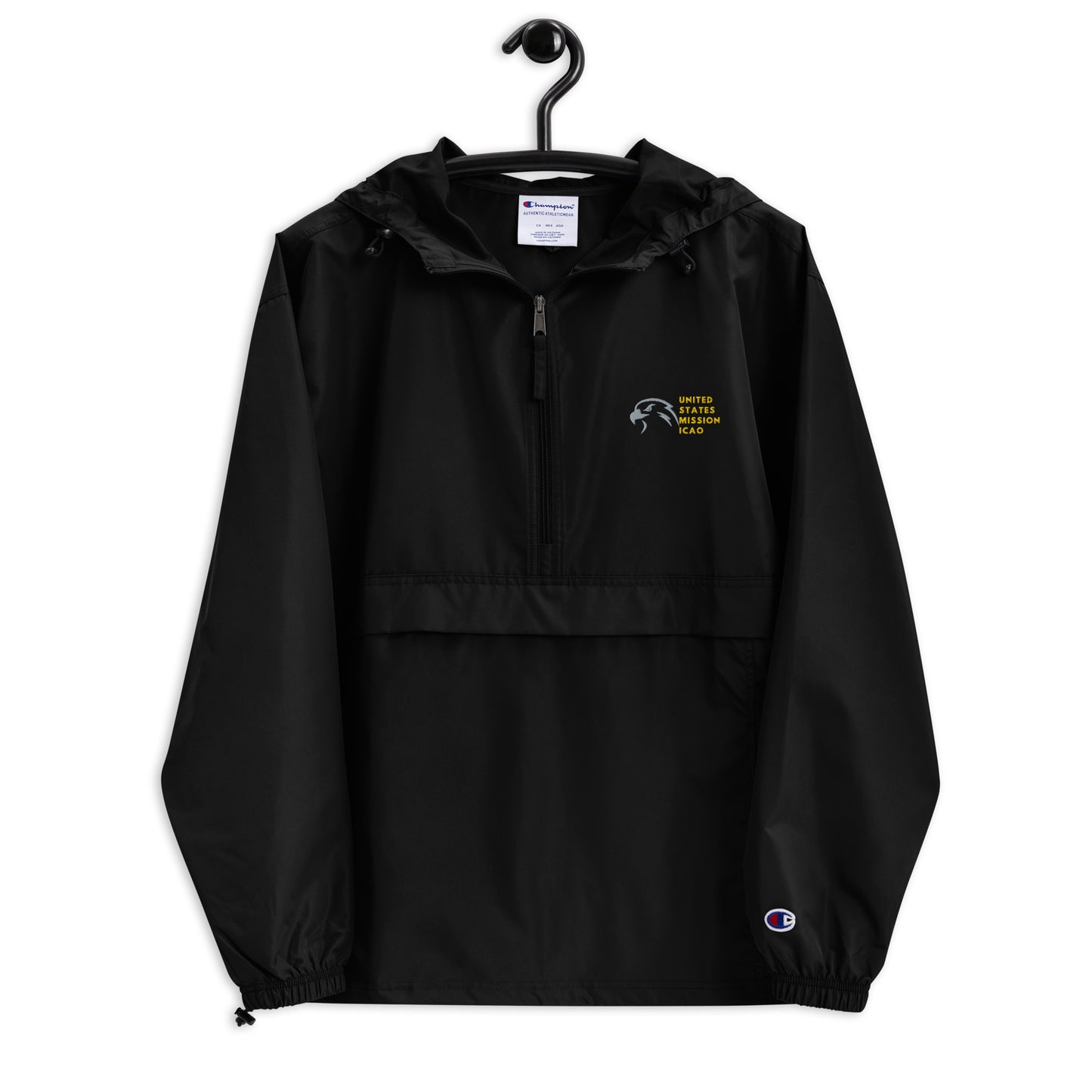 Champion Brand Embroidered Packable Jacket:  ICAO