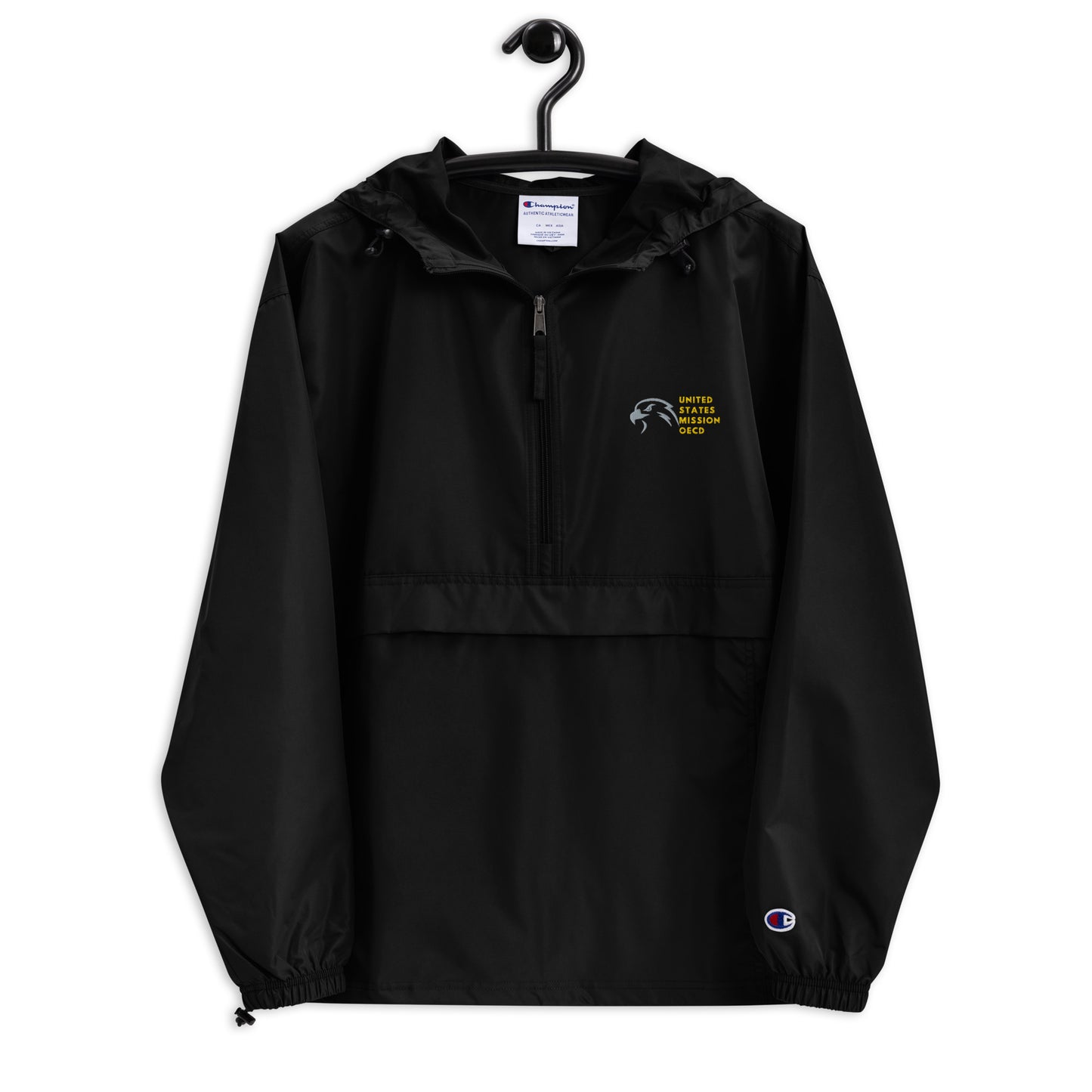 Champion Brand Embroidered Packable Jacket:  OECD