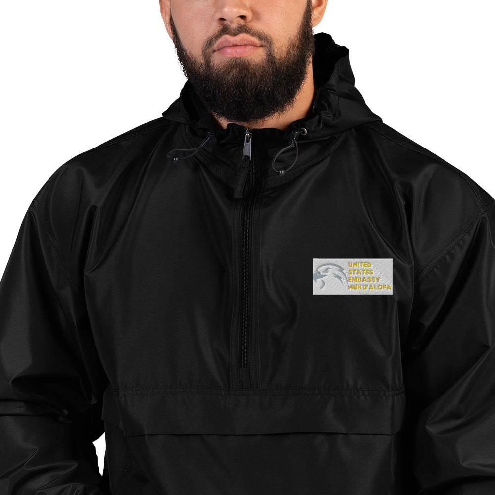 Champion Brand Embroidered Packable Jacket:  Nuku'Alofa