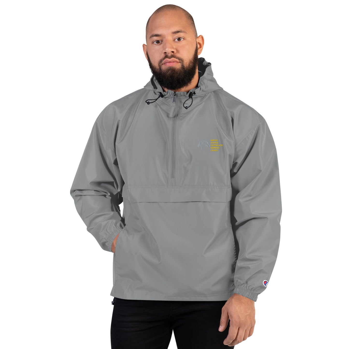 Champion Brand Embroidered Packable Jacket: Lagos