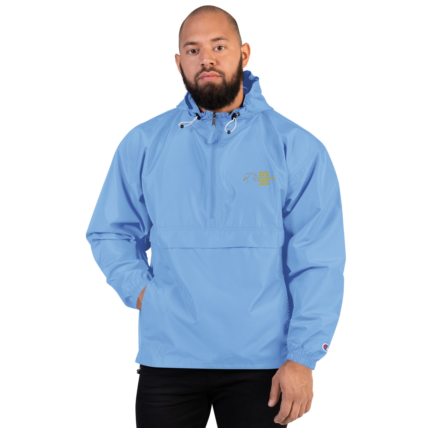 Champion Brand Embroidered Packable Jacket:  Porto Alegre