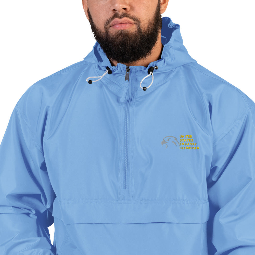 Champion Brand Embroidered Packable Jacket: Belmopan