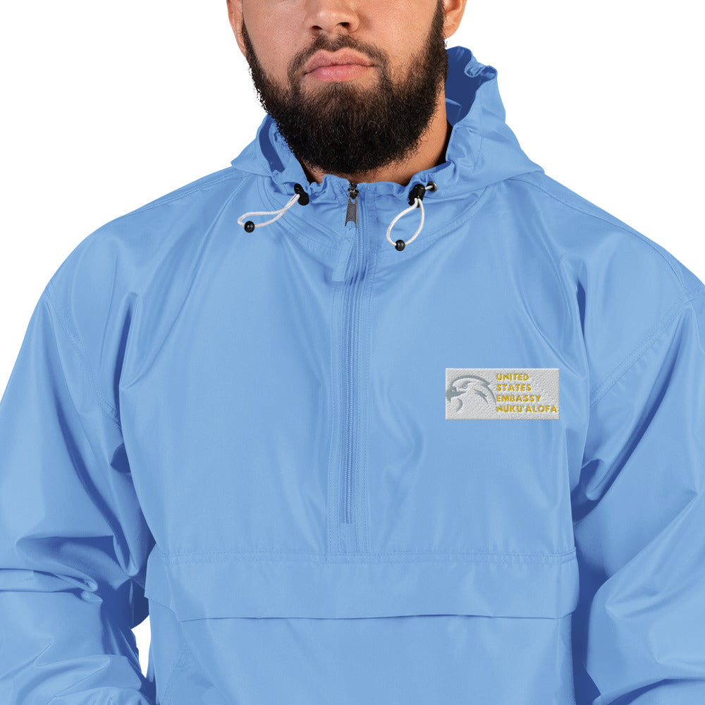 Champion Brand Embroidered Packable Jacket:  Nuku'Alofa