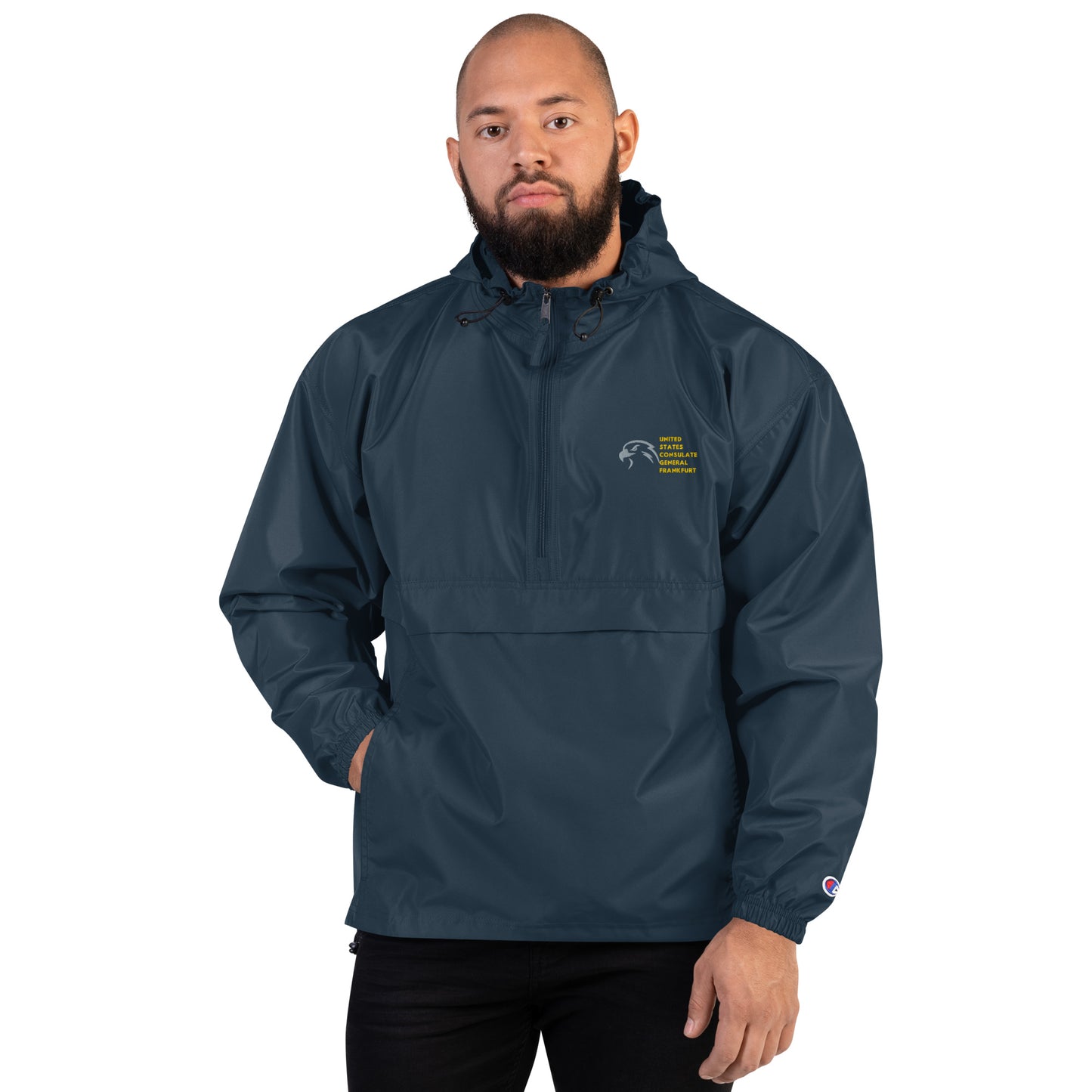 Champion Brand Embroidered Packable Jacket: Frankfurt